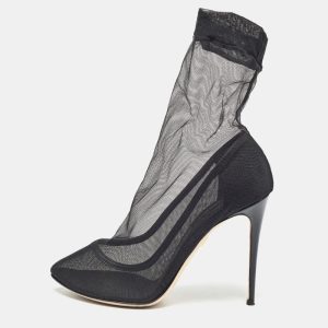 Dolce & Gabbana Black Tulle Fabric Ankle Booties Size 39, Boots - Luxury Closet catalog