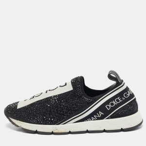 Dolce & Gabbana Black Crystals and Fabric Sorrento Slip On Sneakers Size 35, Athletic Shoes & Sneakers - Luxury Closet catalog