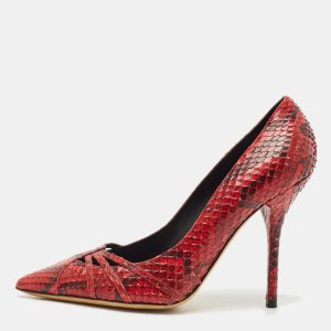 Dolce & Gabbana Red Python Pointed Toe Pumps Size 38, Pumps - Luxury Closet catalog
