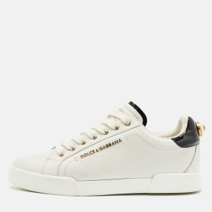 Dolce & Gabbana White Leather Portofino Embellished Low Top Sneakers Size 39.5, Athletic Shoes & Sneakers - Luxury Closet catalog
