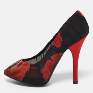 Dolce & Gabbana Red Floral Pleated Fabric Pumps Size 38, Pumps - Luxury Closet catalog