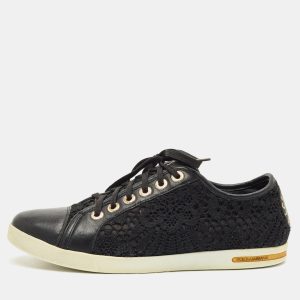 Dolce & Gabbana Black Lace and Leather Lace Up Sneakers Size 39, Athletic Shoes & Sneakers - Luxury Closet catalog