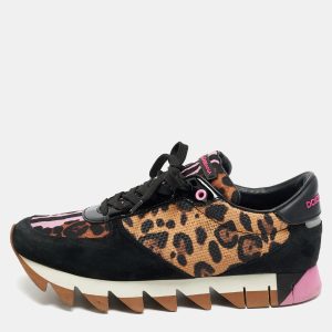 Dolce & Gabbana Multicolor Leopard Print Leather and Suede Running Low Top Sneakers Size 41, Athletic Shoes & Sneakers - Luxury Closet catalog