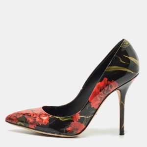 Dolce & Gabbana Multicolor Floral Print Patent Leather Pointed Toe Pumps Size 37.5, Pumps - Luxury Closet catalog