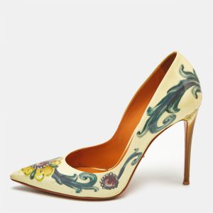 Dolce And Gabbana Multicolor Floral Saffiano Printed Patent Leather Pointed Toe Pumps Size 38, Pumps - Luxury Closet catalog