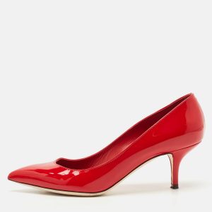 Dolce & Gabbana Red Patent Leather Pointed Toe Pumps Size 38, Pumps - Luxury Closet catalog