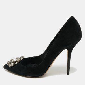 Dolce & Gabbana Black Suede Crystal Embellished Bellucci  Pumps Size 39, Pumps - Luxury Closet catalog