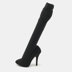 Dolce & Gabbana Black Suede and Fabric Platform Sock High Pumps Size 38, Pumps - Luxury Closet catalog