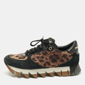 Dolce & Gabbana Multicolor Leopard Print Canvas and Patent Leather Lace Up Sneakers Size 36, Athletic Shoes & Sneakers - Luxury Closet catalog