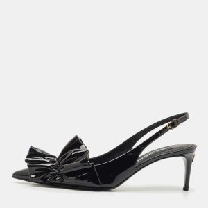 Dolce & Gabbana Black Patent Leather Slingback Pumps Size 38.5, Pumps - Luxury Closet catalog