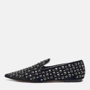 Dolce & Gabbana Black Velvet Crystal and Studs Embellished Smoking Slippers Size 39.5, Loafers & Slip-Ons - Luxury Closet catalog