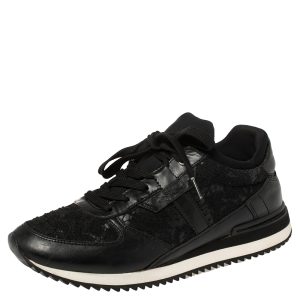 Dolce & Gabbana Black Lace And Leather Low Top Sneakers Size 38.5, Athletic Shoes & Sneakers - Luxury Closet catalog