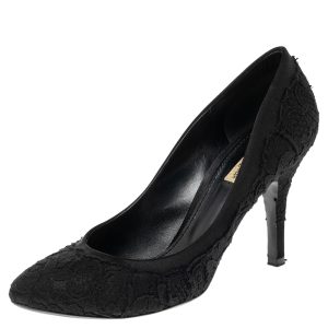 Dolce & Gabbana Black Lace and Satin Pumps Size 38, Pumps - Luxury Closet catalog