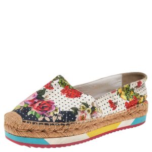Dolce & Gabbana Multicolor Floral Print Canvas Espadrille Flats Size 36, Flats - Luxury Closet catalog