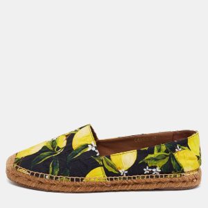 Dolce & Gabbana Multicolor Lemon Print Fabric Platform Espadrille Flats Size 40, Flats - Luxury Closet catalog