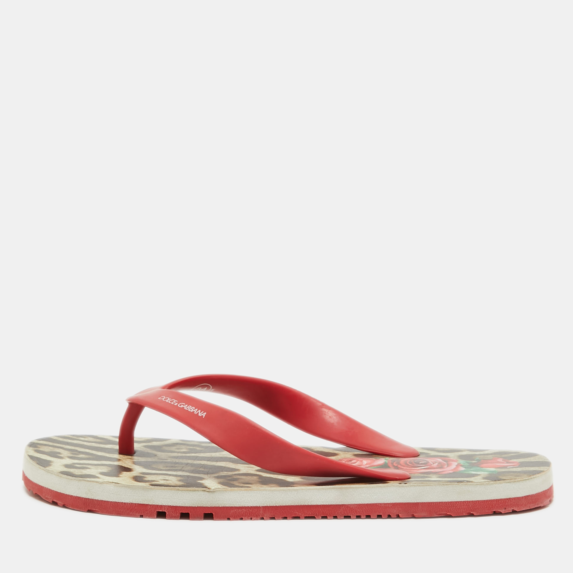 Dolce & Gabbana Red Rubber Thong Flats Size 34, Flats - Luxury Closet catalog