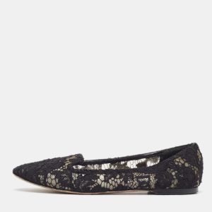 Dolce & Gabbana Black Lace Smoking Slippers Size 38, Loafers & Slip-Ons - Luxury Closet catalog
