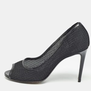 Dolce & Gabbana Black Mesh And Leather Trims Peep Toe Pumps Size 39, Pumps - Luxury Closet catalog