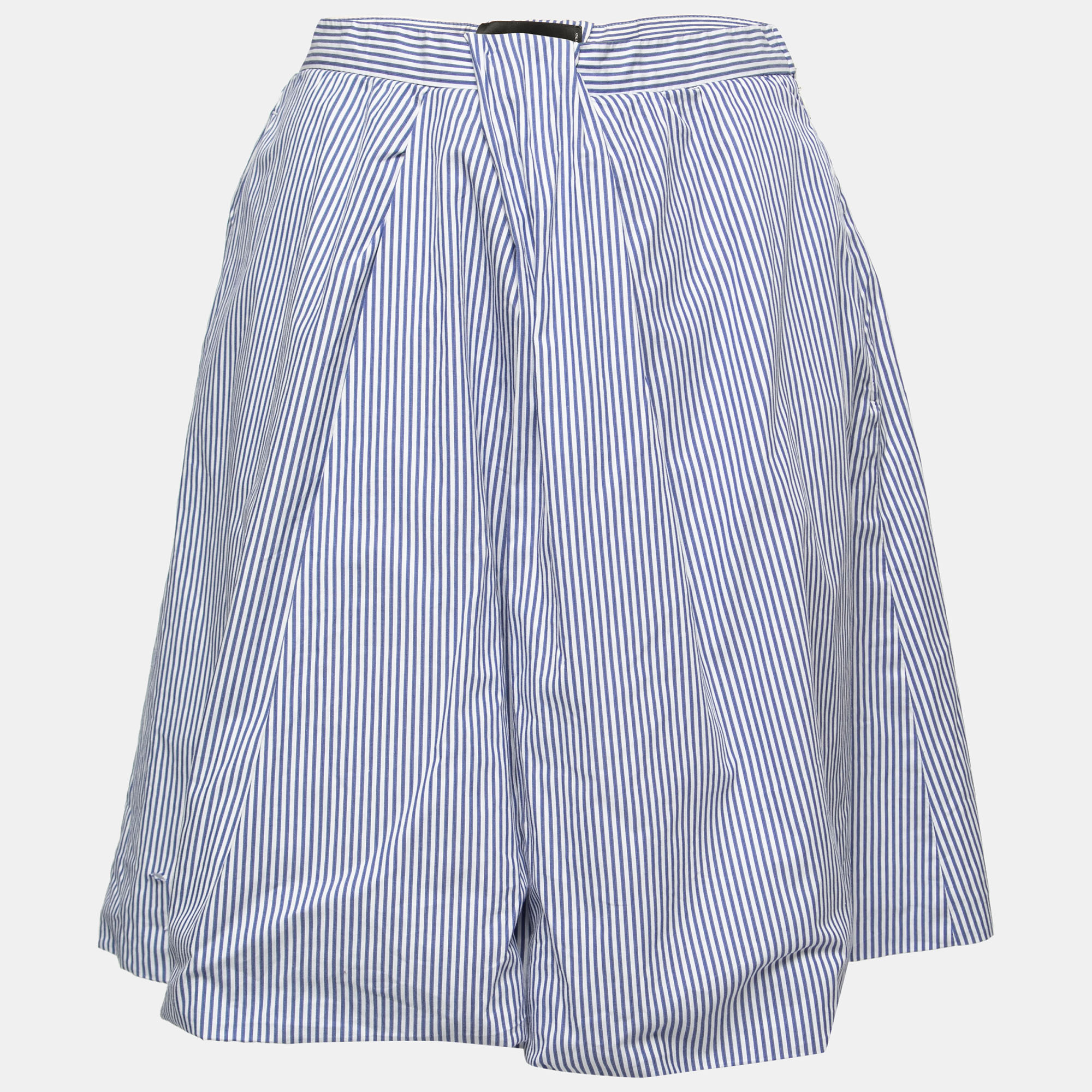 Dsquared2 Blue Striped Cotton Pleated Skirt M, Skirts - Luxury Closet catalog