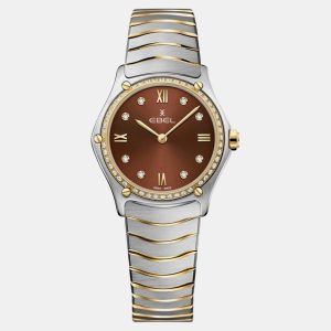 Ebel Brown Stainless Steel Classic Sport 1216464A Quartz Women's Wristwatch 29 mm, Watches - Luxury Closet catalog