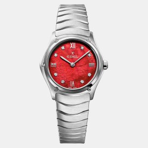 Ebel Red Stainless Steel Sport Classic 1216487A Quartz Women's Wristwatch 29mm, Watches - Luxury Closet catalog