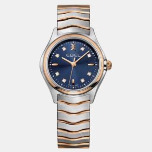Ebel Blue Stainless Steel Wave 1216379 Quartz Women's Wristwatch 30 mm, Watches - Luxury Closet catalog