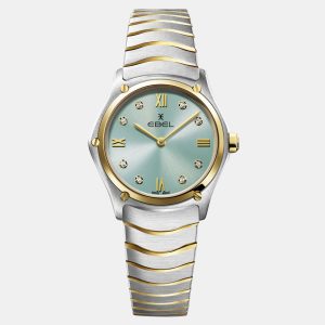 Ebel Mint Blue Diamond 18k Yellow Gold Sport Classic 1216557 Quartz Women's Wristwatch 29 mm, Watches - Luxury Closet catalog