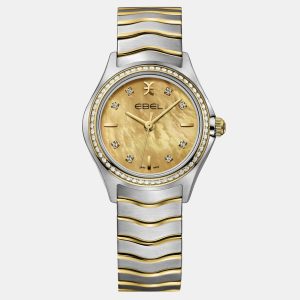 Ebel MOP 18K Yellow Gold Stainless Steel Wave 1216571 Quartz Women's Wristwatch 30 mm, Watches - Luxury Closet catalog