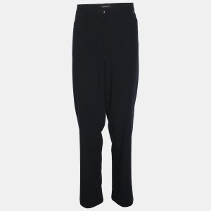 Elena Miro Navy Blue Satin Pocket Embellished Trousers XL, Clothing - Luxury Closet catalog