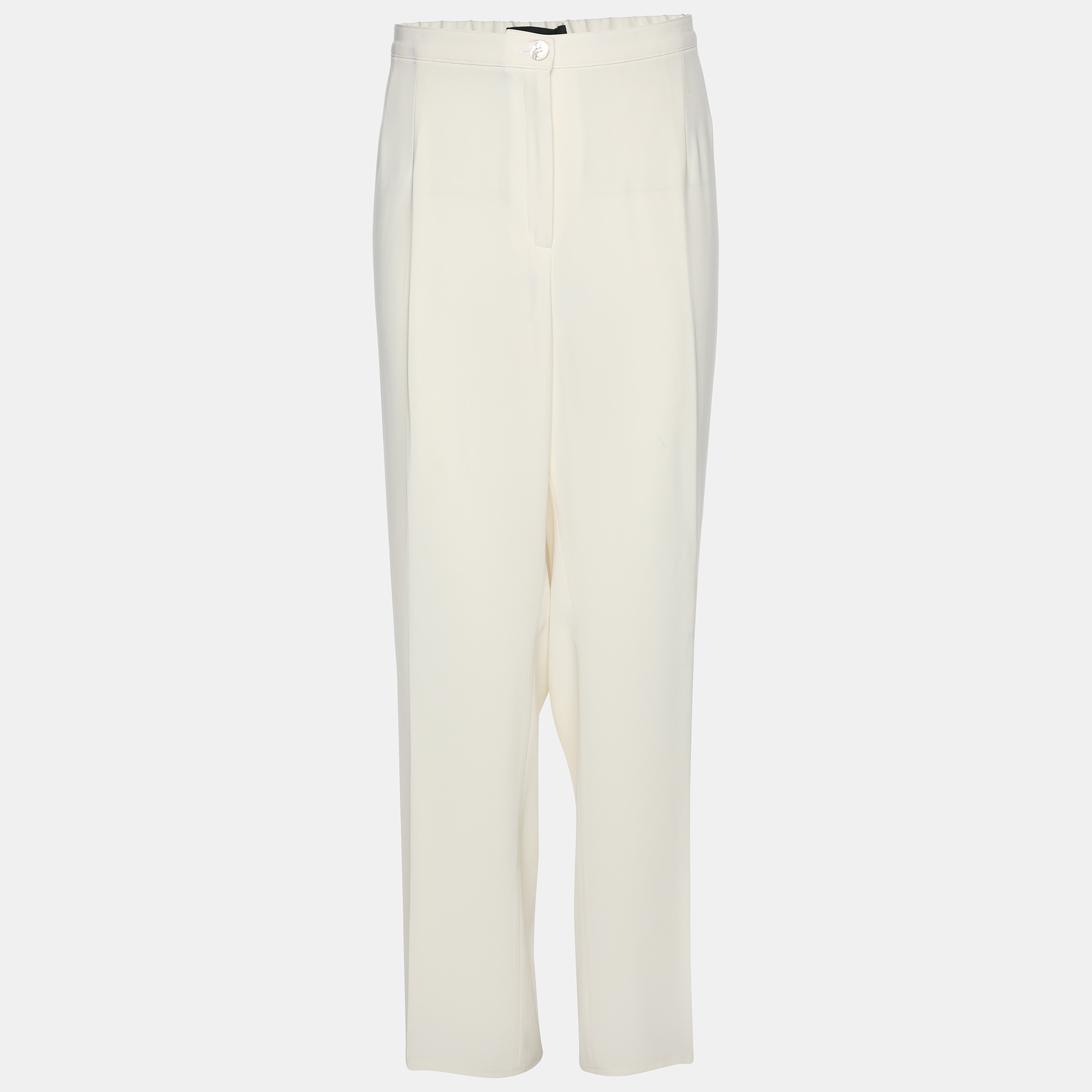 Elena Miro Cream Satin Straight Leg Trousers XL, Clothing - Luxury Closet catalog