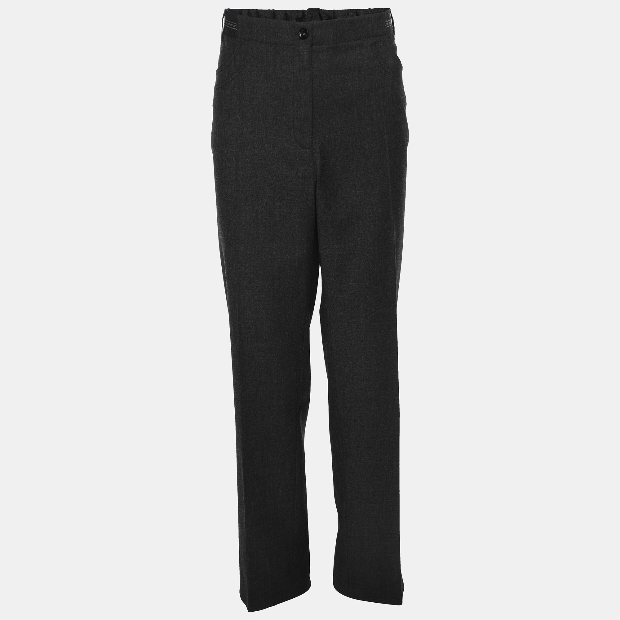 Elena Mire Dark Grey Wool Blend Trousers XXL, Clothing - Luxury Closet catalog