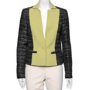 Elie Saab Black & Green Tweed Crepe Paneled Cropped Blazer S, Coats & Jackets - Luxury Closet catalog