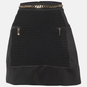 Elisabetta Franchi Black Jersey Waist Chain Detail Mini Skirt L, Skirts - Luxury Closet catalog