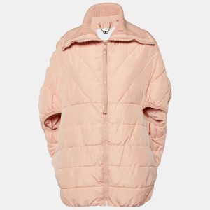 Elisabetta Franchi Peach/Orange Zip-Up Puffer Jacket S, Coats & Jackets - Luxury Closet catalog