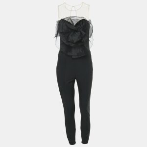Elisabetta Franchi Black Stretch Gabardine Applique Detail Jumpsuit M, Suits - Luxury Closet catalog