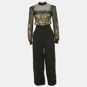 Elisabetta Franchi Black Embellished Crepe Detachable Top Jumpsuit S, Suits - Luxury Closet catalog