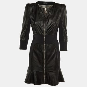 Elisabetta Franchi Black Faux Leather Mini Dress M, Dresses - Luxury Closet catalog