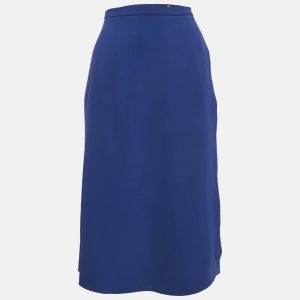 Elisabetta Franchi Blue Crepe Faux Wrap Midi Skirt M, Skirts - Luxury Closet catalog