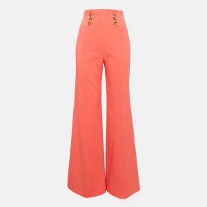 Elisabetta Franchi Pink Crepe Button Detail Flared Trousers M, Clothing - Luxury Closet catalog