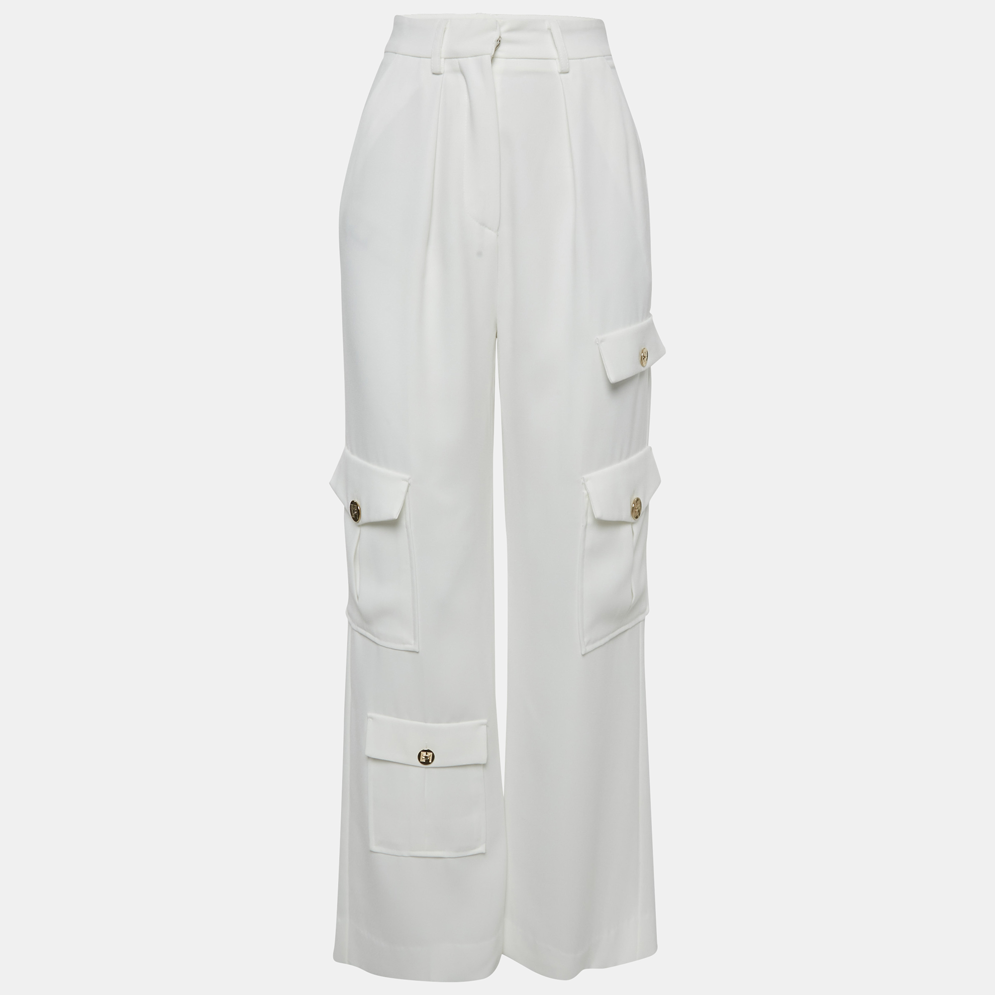 Elisabetta Franchi White Crepe Cargo Pants S, Clothing - Luxury Closet catalog