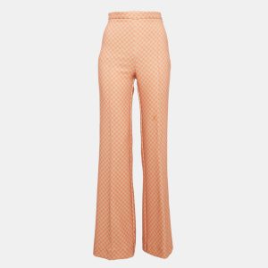 Elisabetta Franchi Orange Printed Crepe High Rise Trousers S, Clothing - Luxury Closet catalog