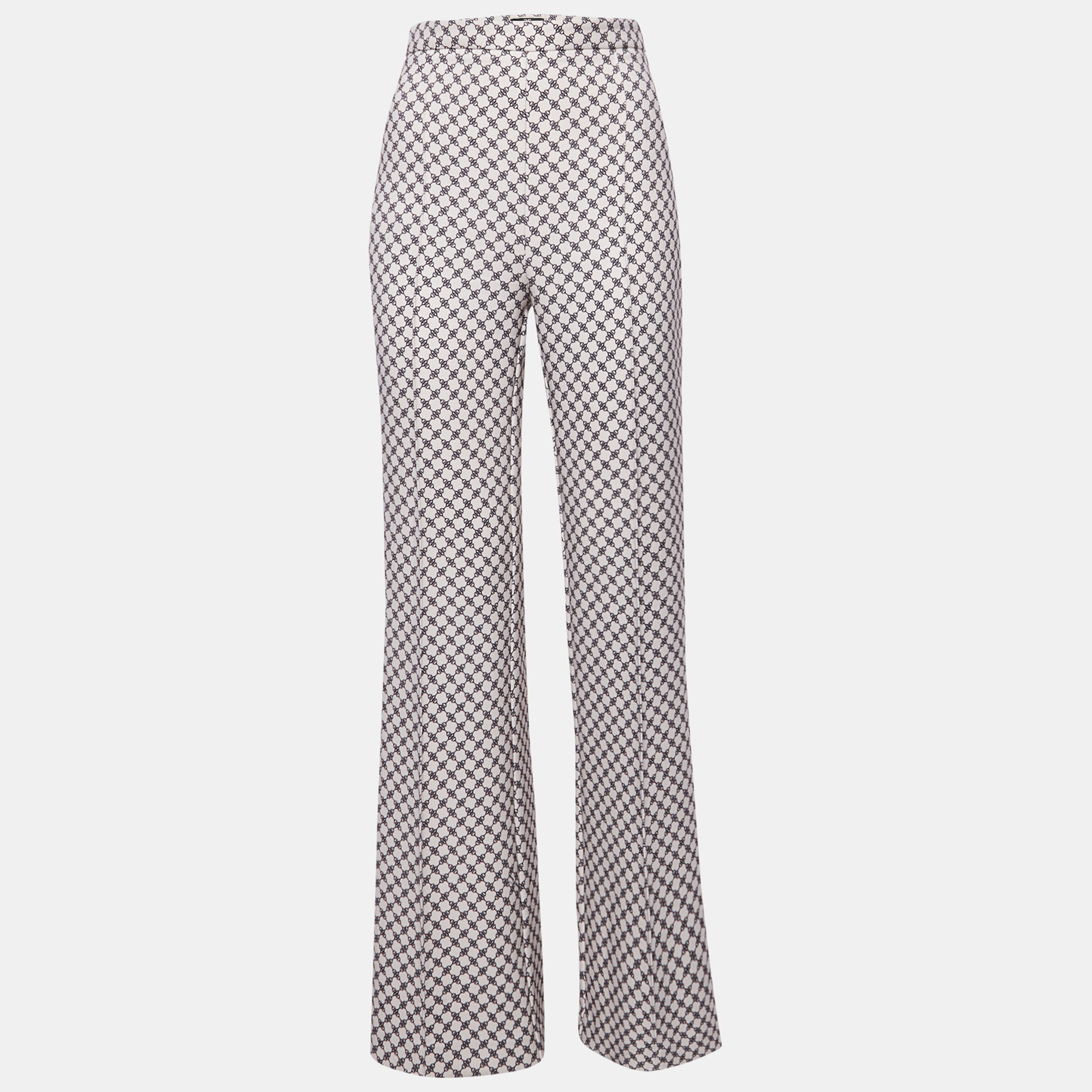 Elisabetta Franchi Cream Printed Crepe High Rise Trousers S, Clothing - Luxury Closet catalog