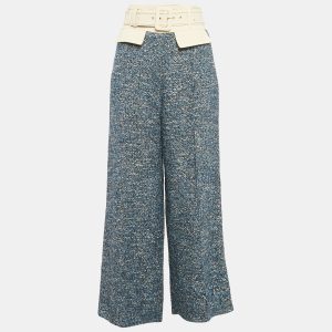 Elisabetta Franchi Blue Tweed Belted Trousers M, Clothing - Luxury Closet catalog