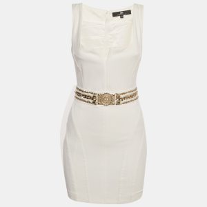Elisabetta Franchi White Chain Detail Sleeveless Mini Dress S, Dresses - Luxury Closet catalog