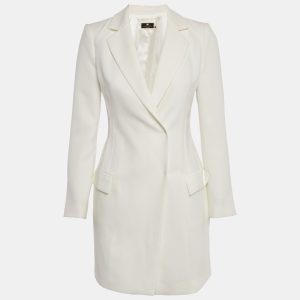 Elisabetta Franchi White Crepe Double Breasted Mini Dress S, Dresses - Luxury Closet catalog