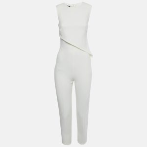 Elisabetta Franchi Off White Crepe Asymmetric Belted Jumpsuit S, Suits - Luxury Closet catalog