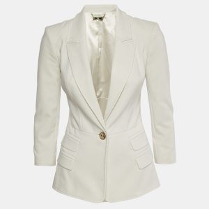 Elisabetta Franchi White Crepe Tailored Blazer S, Coats & Jackets - Luxury Closet catalog