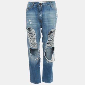 Elisabetta Franchi Blue Ripped Denim Jeans M Waist 30", Jeans - Luxury Closet catalog