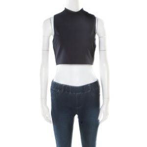 Elizabeth & James Navy Blue Stretch Ponte Knit Avita Crop Top S, Shirts & Tops - Luxury Closet catalog