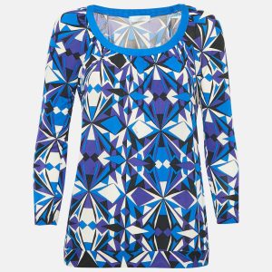 Emilio Pucci Blue Printed Jersey Round Neck Long Sleeve Top S, Shirts & Tops - Luxury Closet catalog